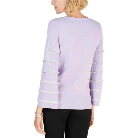 Alfani WOMENS METALLIC FRINGE PULLOVER SWEATER - Picture 2 of 3